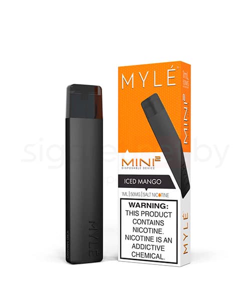 Одноразовая электронная сигарета MYLE Mini 2 ( Ледяная Манго ) крепость 50 мг. ( ~240 затяжек приблизительно )