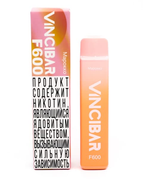 Электронная система курения ( одноразовая ) Vinci Bar F600 - 400 mAh - Яблоко Персик ( Марокко ) ( 2 мл. Крепость 17 ± 3 мг\ мл )