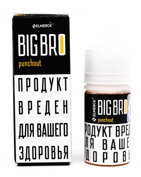 Жидкость ElMerck Big Bro SALT - Punchout 30 мл ( 17 ± 3 мг ) ( Яблочный Сок с Персиком )