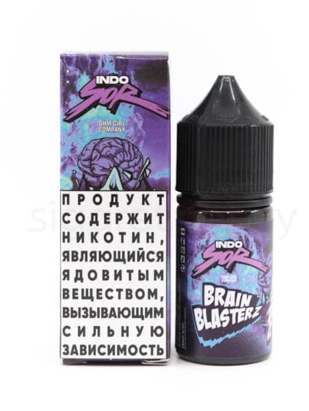 Жидкость INDO SOR SALT - Brain Blasterz 30 мл  ( 12 ± 2 мг ) ( Синяя Малина и Маракуйя )