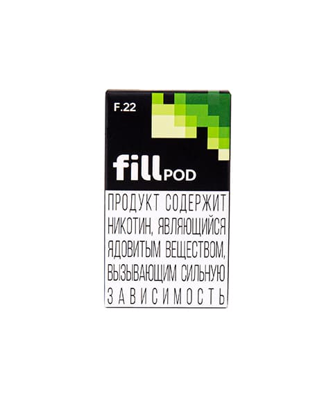 Одноразовый картридж с жидкостью для электронных систем курения fill POD - Кислое Яблоко ( F22 ) ( 1.8 мл. Крепость 17 ± 3 мг )