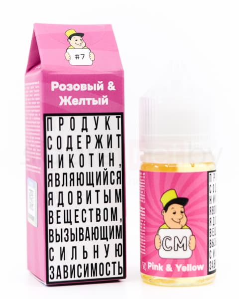 Жидкость CM - #7 Розовый &amp; Желтый 30 мл ( 17 ± 3 мг ) ( Лимонное Мороженое )