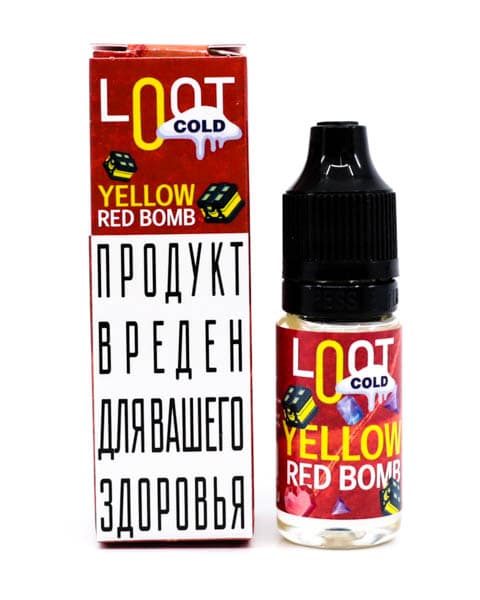 Жидкость Loot Cold SALT - Yellow Red Bomb 10 мл ( 15 ± 3 мг ) ( Клубника Лимон )