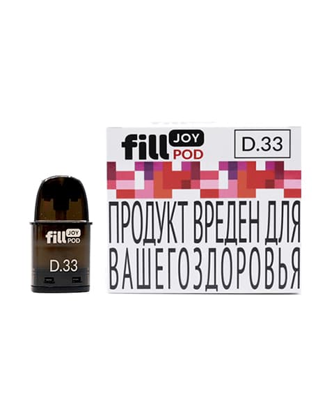 Одноразовый картридж с жидкостью для электронных систем курения fill JOY POD - Клубничное Мороженое ( D33 ) ( 2 мл. Крепость 17 ± 3 мг )