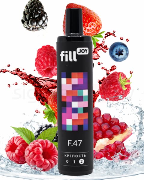 Электронная система курения ( одноразовая ) fill JOY 500 - 400 mAh - Ягодный Микс ( F47 ) ( 2 мл. Крепость 17 ± 3 мг\ мл )