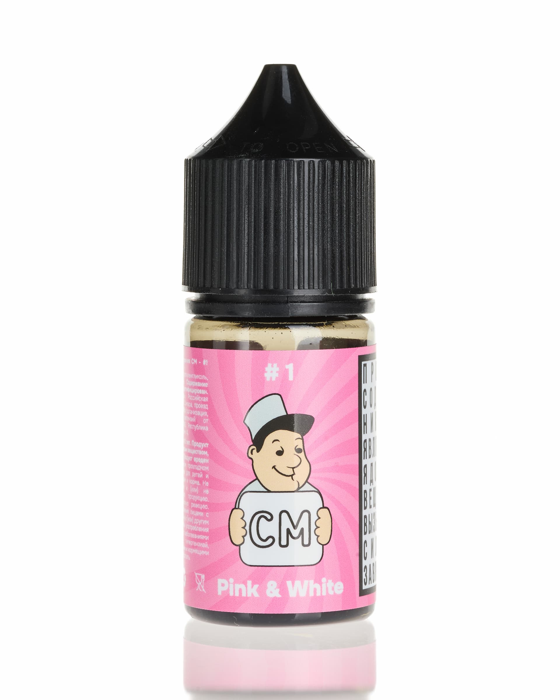 Жидкость CM - #1 Розовый &amp; Белый 25 мл ( 15 ± 3 мг ) ( Ванильный Зефир с Брусникой )