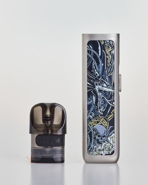 Стартовый комплект Lost Vape Ursa Nano Pod 800 mAh - 2.5 мл. ( Серебристый с Рисунком ) Skull &amp; Roses