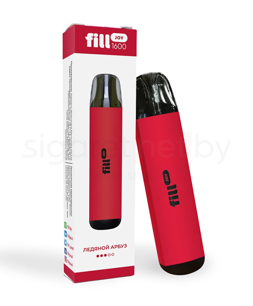 Электронная система курения ( одноразовая ) Fill JOY 1600 - 800 mAh - Ледяной Арбуз ( 4 мл. Крепость 30 мг\ мл )