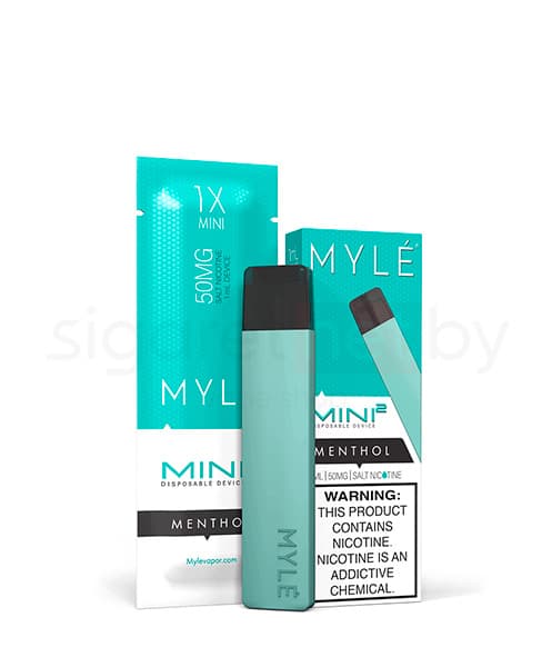 Одноразовая электронная сигарета MYLE Mini 2 ( Ментол ) крепость 50 мг. ( ~240 затяжек приблизительно )