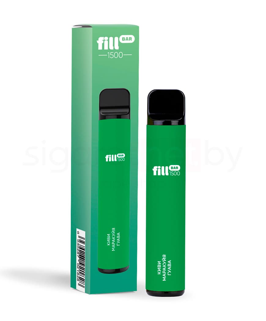 Электронная система курения ( одноразовая ) Fill Bar 1500 - 850 mAh - Киви, Маракуя, Гуава ( 4,8 мл. Крепость 20 мг\ мл )