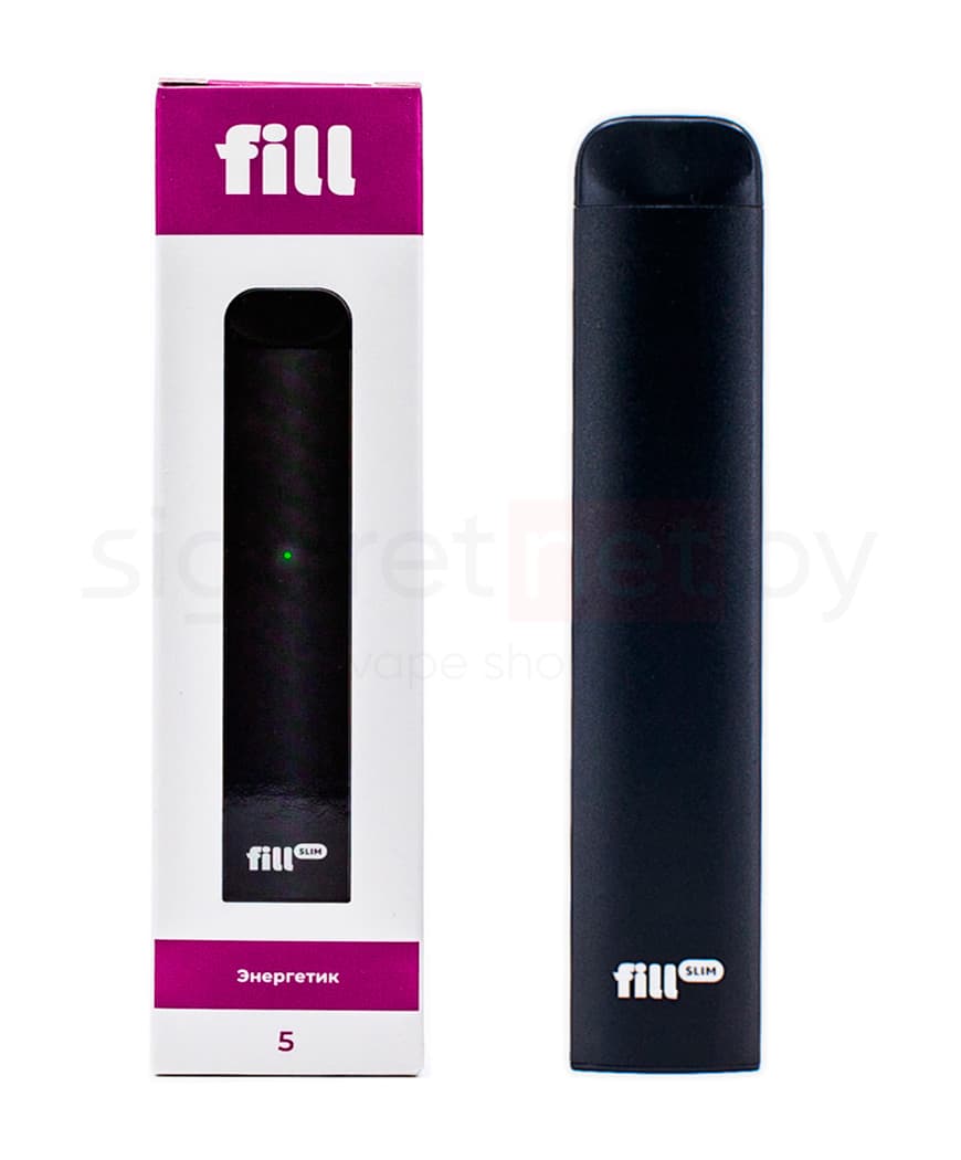 Одноразовая электронная сигарета FILL SLIM  - 280mAh ( 1,8 Ом \ 1,5 мл. ) Энергетик ( крепость 50 мг. \ мл. )