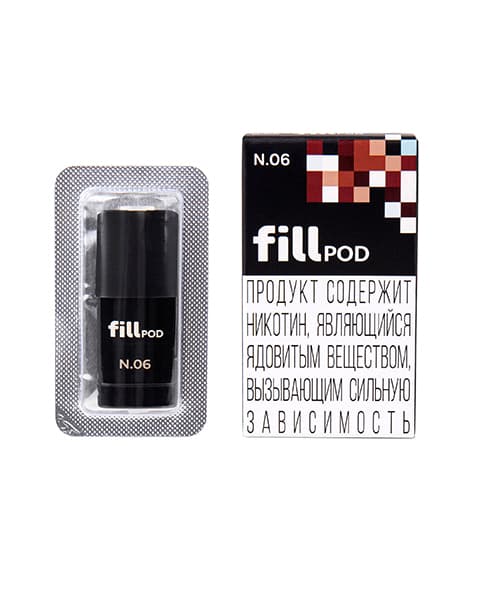 Одноразовый картридж с жидкостью для электронных систем курения fill POD - Кола со Льдом ( N06 ) ( 1.8 мл. Крепость 17 ± 3 мг )