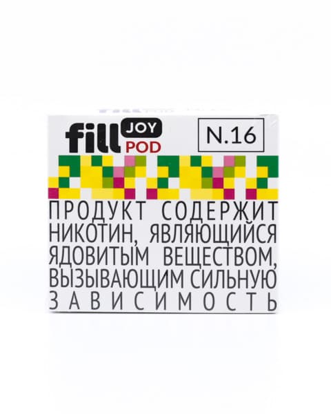 Одноразовый картридж с жидкостью для электронных систем курения fill JOY POD - Энергетик ( N16 ) ( 2 мл. Крепость 17 ± 3 мг )