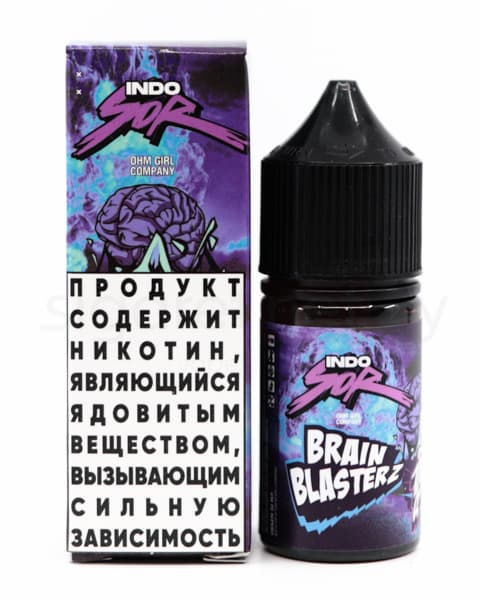 Жидкость INDO SOR SALT - Brain Blasterz 30 мл ( 17 ± 3 мг ) ( Синяя Малина и Маракуйя )