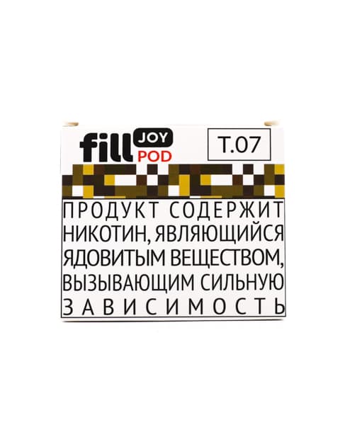 Одноразовый картридж с жидкостью для электронных систем курения fill JOY POD - Табак ( T07 ) ( 2 мл. Крепость 17 ± 3 мг )