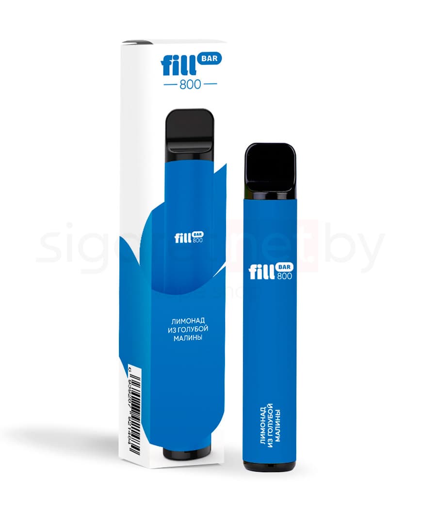 Электронная система курения ( одноразовая ) Fill Bar 800 - 550 mAh - Лимонад из Голубой Малины ( 3,2 мл. Крепость 50 мг\ мл )