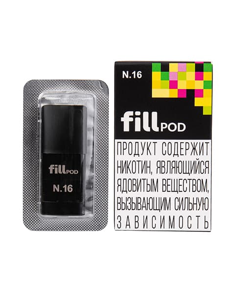 Одноразовый картридж с жидкостью для электронных систем курения fill POD - Энергетик ( N16 ) ( 1.8 мл. Крепость 17 ± 3 мг )
