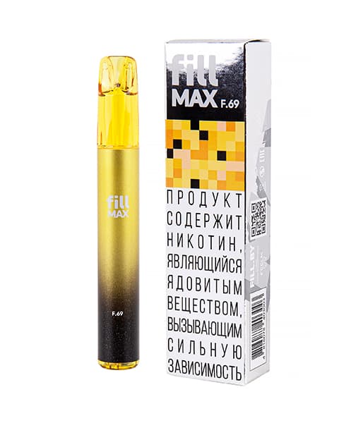 Электронная система курения ( одноразовая ) fill MAX - 550 mAh - Банан ( F69 ) ( 2 мл. Крепость 17 ± 3 мг\ мл )