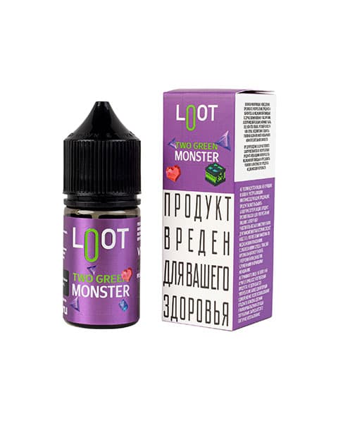 Жидкость Loot SALT - Two Green Monster 25 мл ( 15 ± 3 мг ) ( Яблоко Киви )