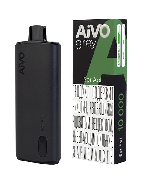 Кислое Яблоко – Одноразка AiVO grey (Sor Apl) ( 10 мл. Крепость 17 ± 3 мг\ мл )