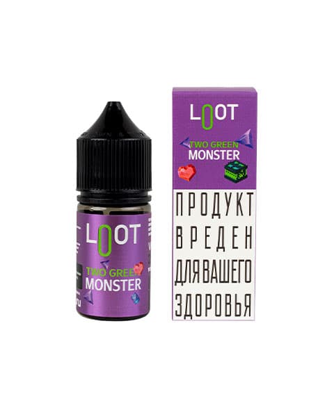 Жидкость Loot SALT - Two Green Monster 25 мл ( 15 ± 3 мг ) ( Яблоко Киви )