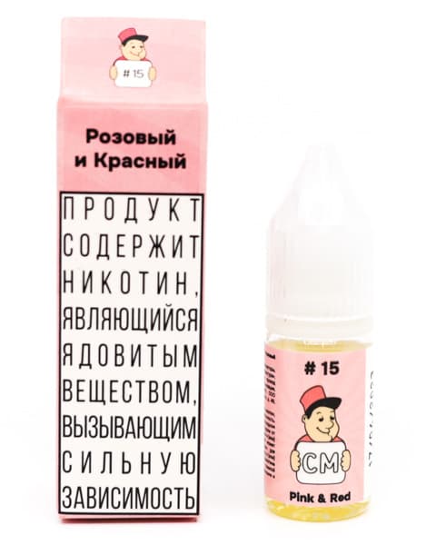 Жидкость CM - #15 Розовый и Красный 10 мл ( 15 ± 3 мг ) ( Пончик с Клубничным Джемом )