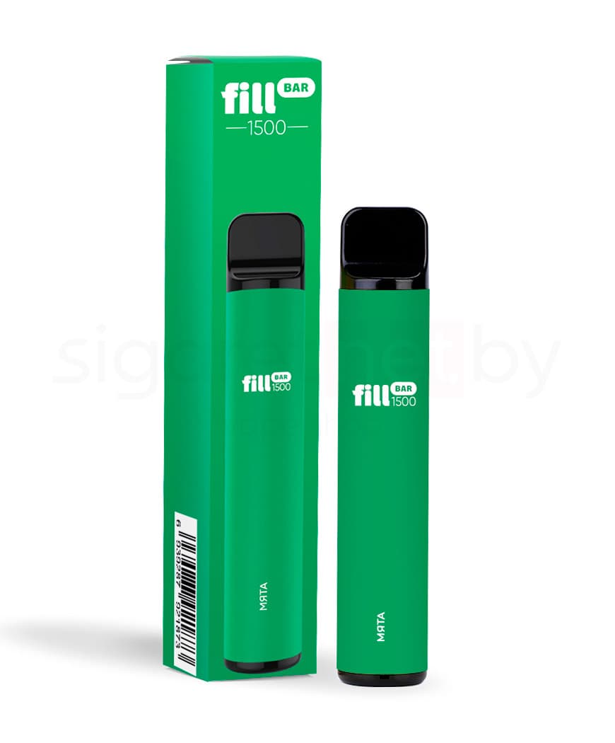 Электронная система курения ( одноразовая ) Fill Bar 1500 - 850 mAh - Мята ( 4,8 мл. Крепость 50 мг\ мл )