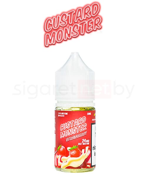 Жидкость Custard Monster SALT - Strawberry ( Клубничный Заварной Крем ) 30 мл ( 20 мг )