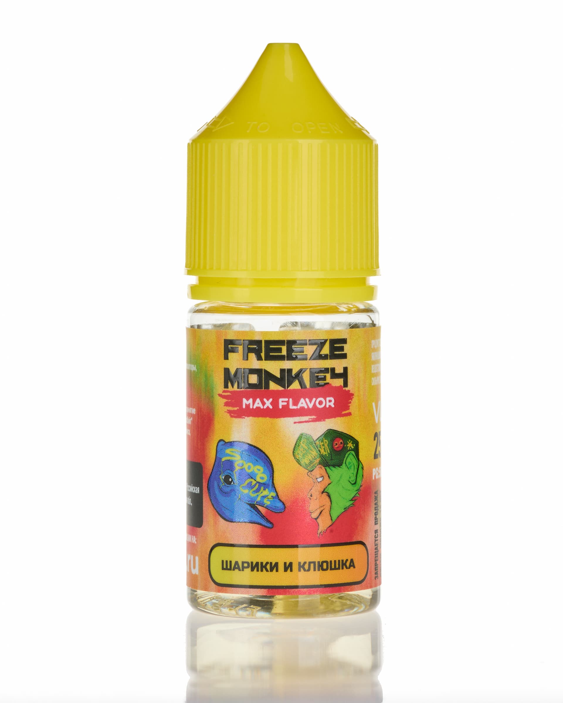 Банан Клубника – Жидкость Freeze Monkey MAX FLAVOR SALT Шарики и Клюшка 25 мл ( 15 ± 3 мг )