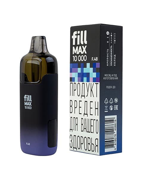 Одноразка fill MAX 10000 - 650 mAh - Черника ( F48 ) ( 10 мл. Крепость 17 ± 3 мг\ мл )