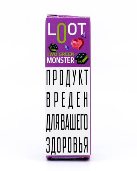 Жидкость Loot SALT - Two Green Monster 10 мл ( 15 ± 3 мг ) ( Яблоко Киви )