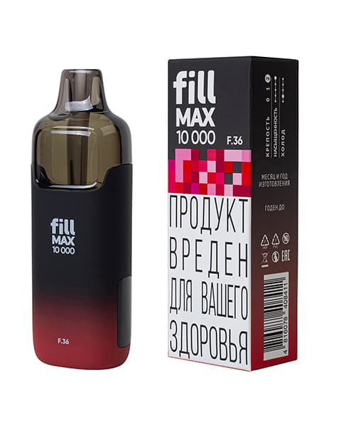 Одноразка fill MAX 10000 - 650 mAh - Клубника Малина Вишня ( F36 ) ( 10 мл. Крепость 17 ± 3 мг\ мл )