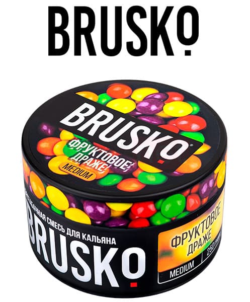 Бестабачная смесь для кальянов BRUSKO ( Фруктовое Драже ) 250 г ( MEDIUM )