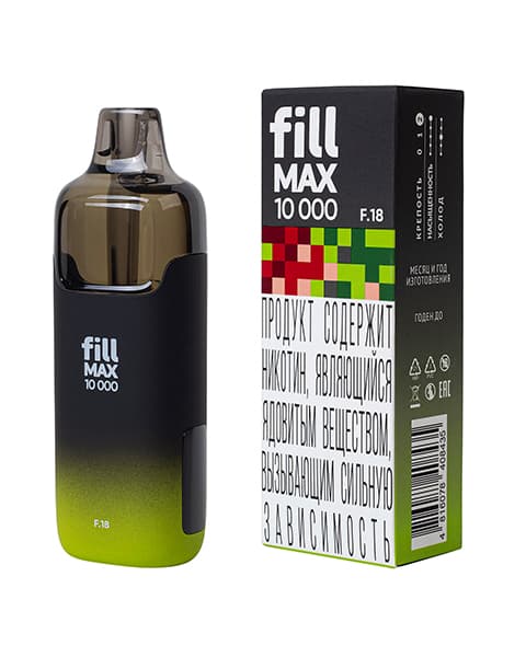 Одноразка fill MAX 10000 - 650 mAh - Гранат Лайм ( F18 ) ( 10 мл. Крепость 17 ± 3 мг\ мл )
