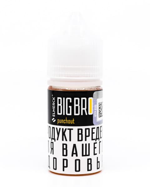 Жидкость ElMerck Big Bro SALT - Punchout 30 мл ( 17 ± 3 мг ) ( Яблочный Сок с Персиком )