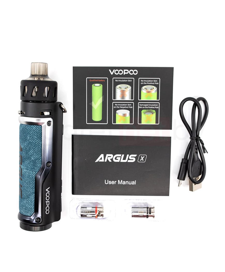 Стартовый комплект VOOPOO ARGUS X 18650 80W Pod Mod - 4.5 мл. ( Черный ) Denim&Silver