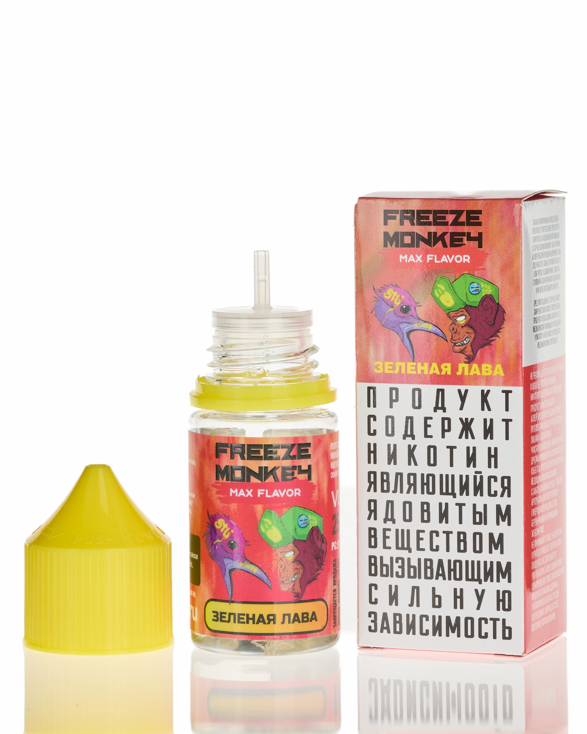 Жидкость Freeze Monkey MAX FLAVOR SALT - Зеленая Лава 25 мл ( 15 ± 3 мг ) ( Арбузный Лимонад )
