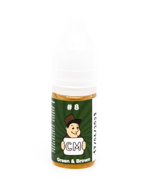 Жидкость CM - #8 Зеленый & Коричневый 10 мл ( 15 ± 3 мг ) ( Темный Шоколад с Мятой )