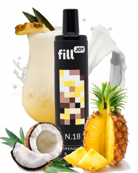 Электронная система курения ( одноразовая ) fill JOY 500 - 400 mAh - Пина Колада Ром ( N18 ) ( 2 мл. Крепость 17 ± 3 мг\ мл )