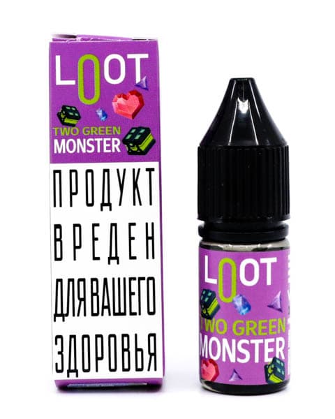 Жидкость Loot SALT - Two Green Monster 10 мл ( 15 ± 3 мг ) ( Яблоко Киви )