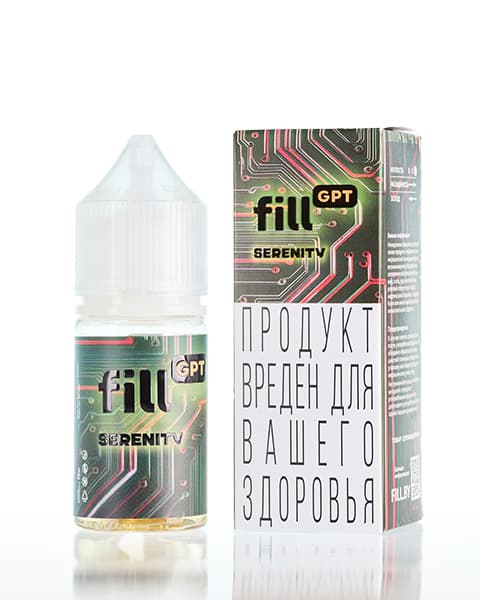 Жидкость fill GPT - Serenity ( Зеленый Чай Мята Клубника ) 25 мл ( 15 ± 3 мг )