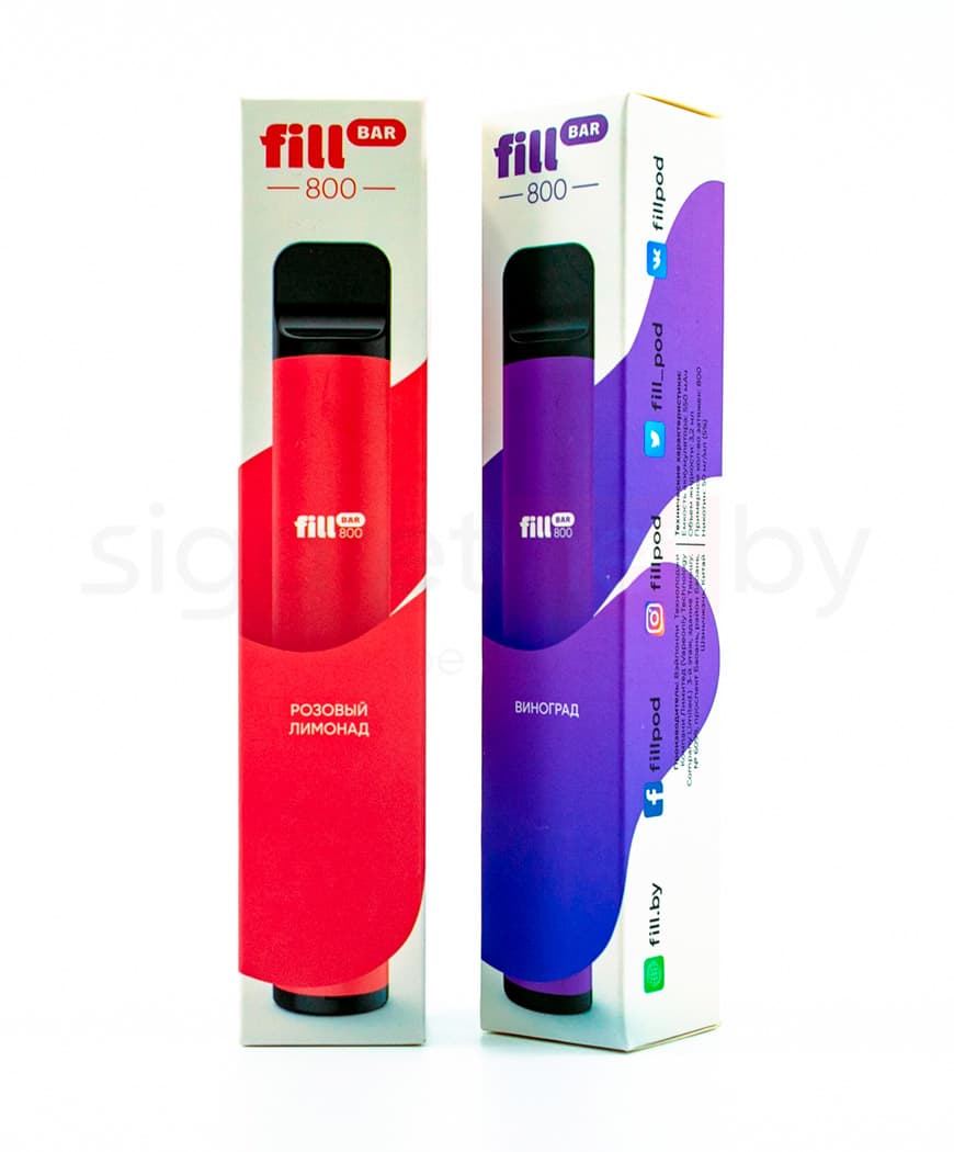 Электронная система курения ( одноразовая ) Fill Bar 800 - 550 mAh - Виноград ( 3,2 мл. Крепость 50 мг\ мл )