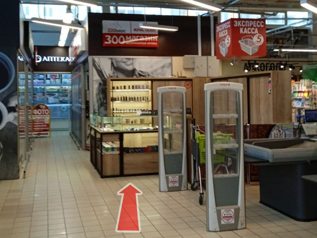 Схема прохода к магазину SigaretNet в ТЦ Алми в Слониме
