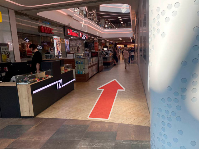 Схема прохода к магазину SigaretNet в ТРЦ Dana Mall