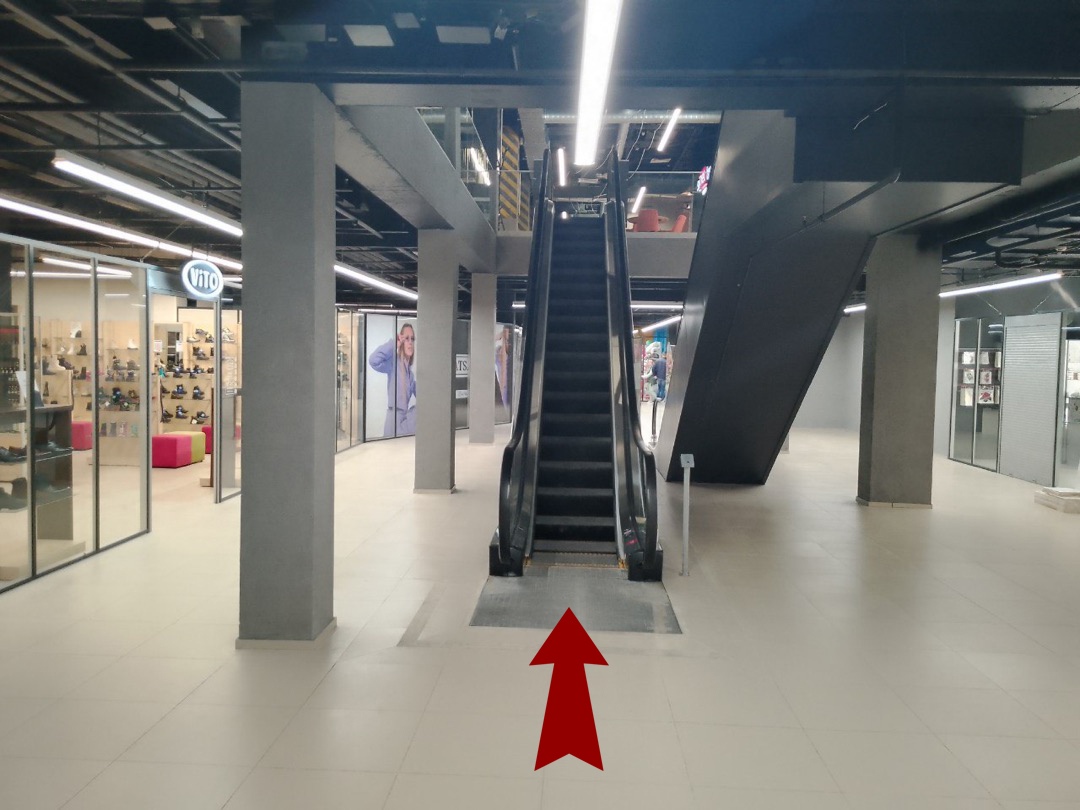 Схема прохода к магазину SigaretNet в Gastromall URBAN через эскалатор 